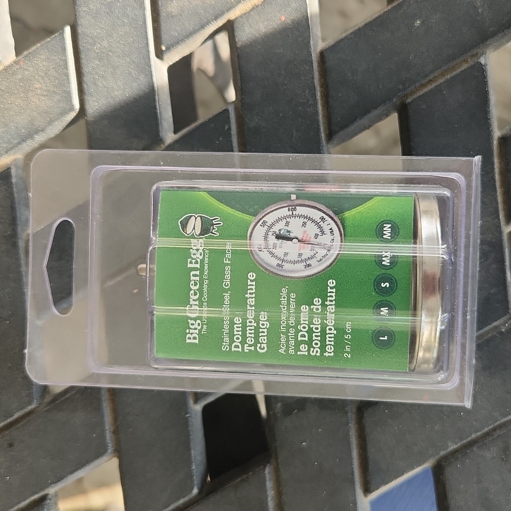 BIG GREEN EGG  Dome Temperature Gauge. Stainless Steel, Glass Face